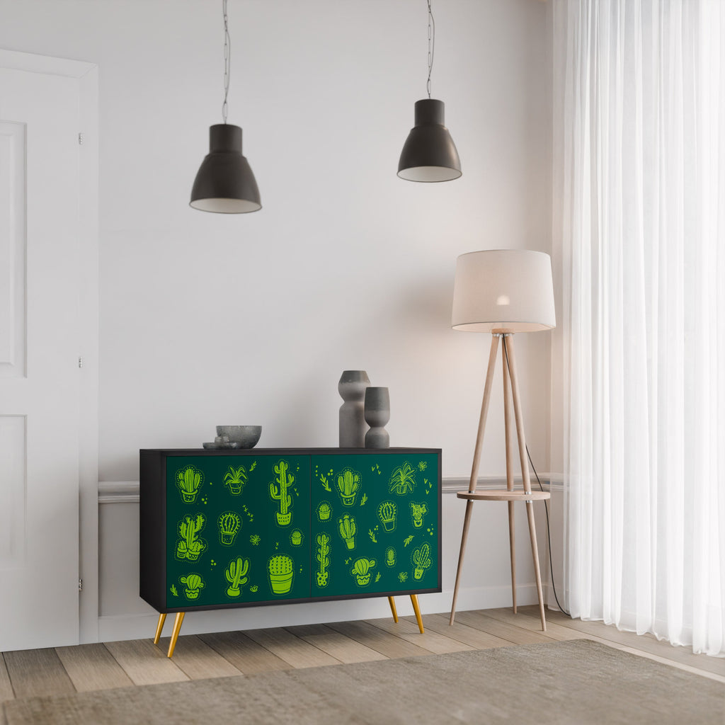 DESERT GREEN Sideboard mit 2 Türen in Schwarz