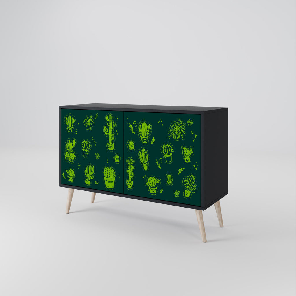DESERT GREEN Sideboard mit 2 Türen in Schwarz