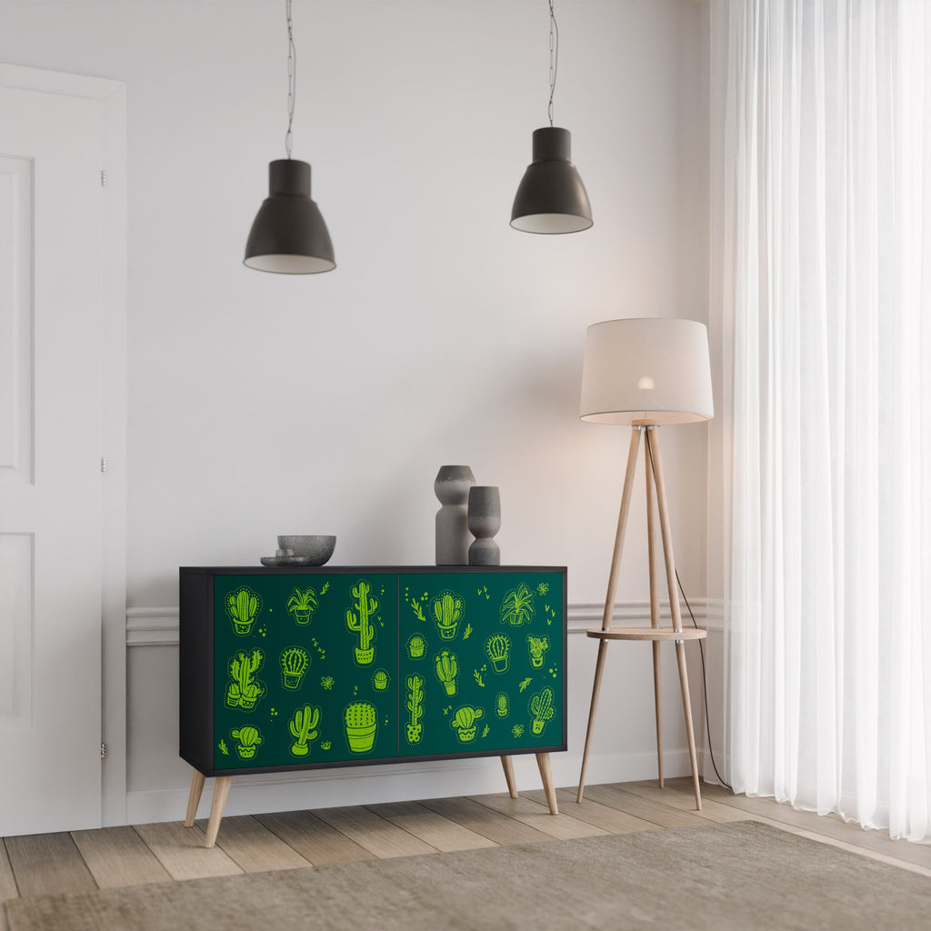 DESERT GREEN Sideboard mit 2 Türen in Schwarz