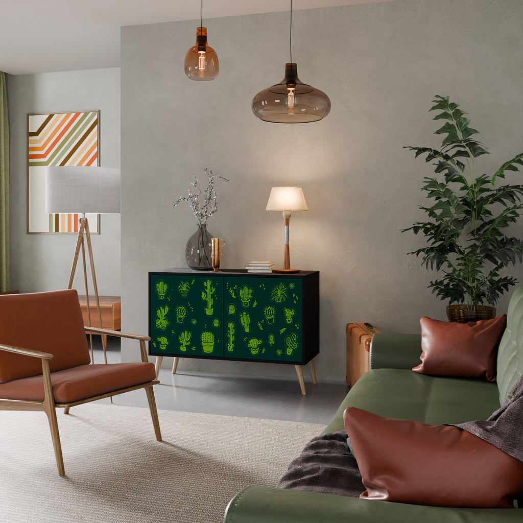 DESERT GREEN Sideboard mit 2 Türen in Schwarz