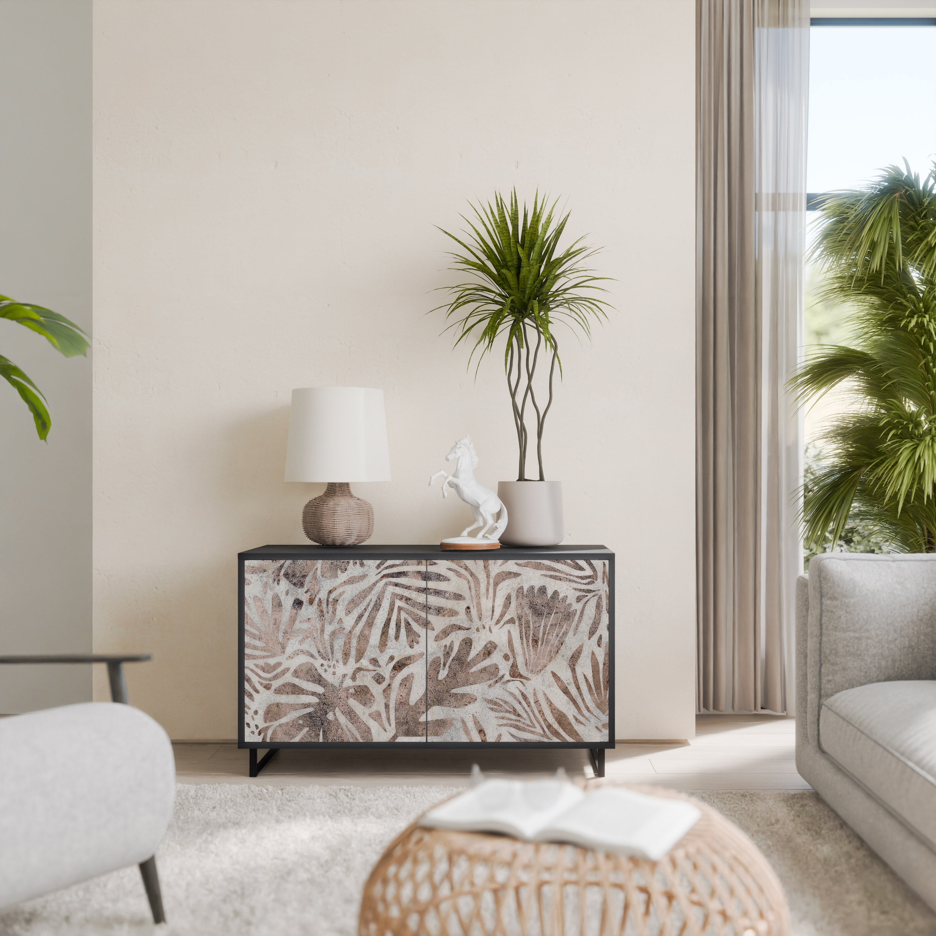 PASSING TIME 2-Door Sideboard in Black Finish