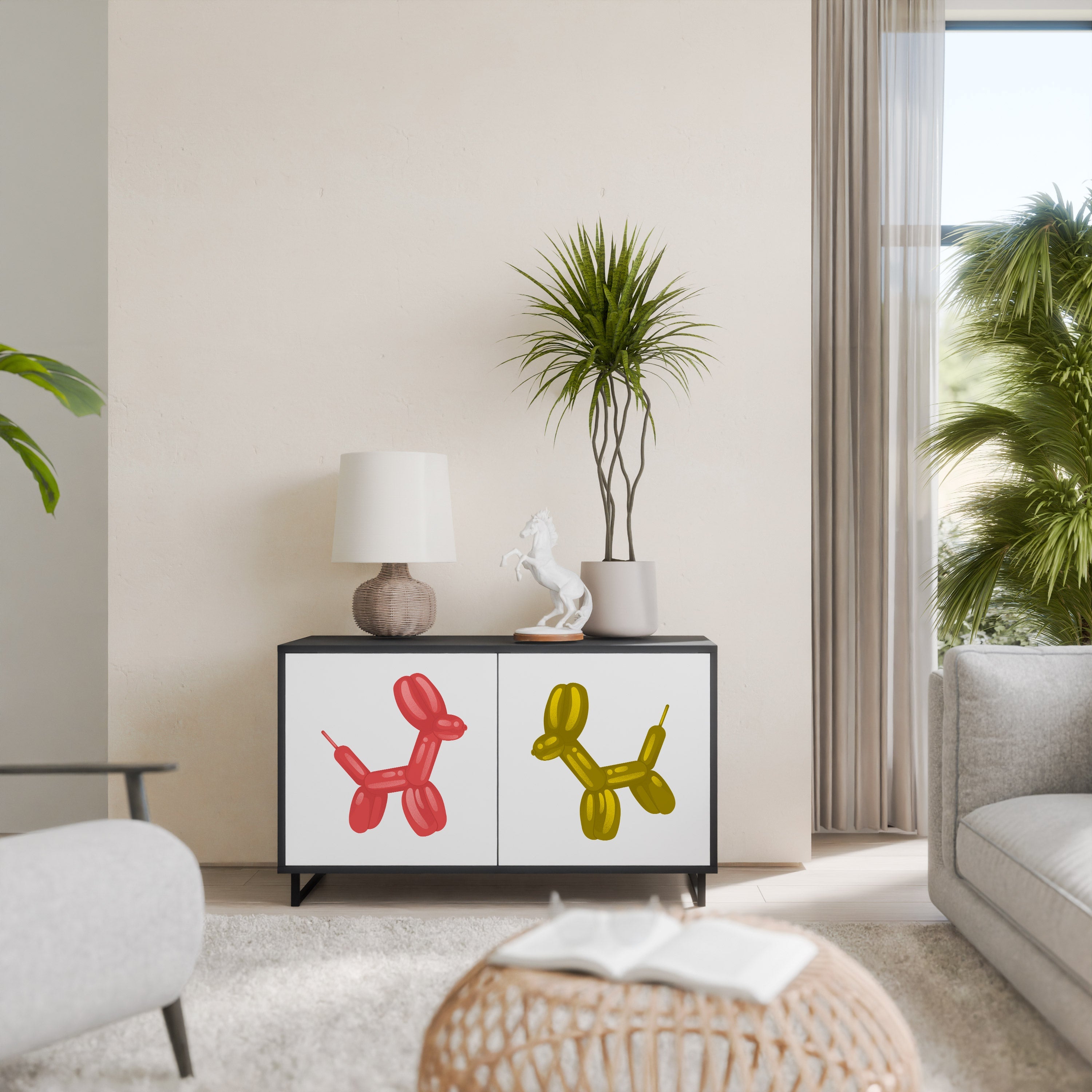 CHILDHOOD MEMORY 2-Door Sideboard in Black Finish