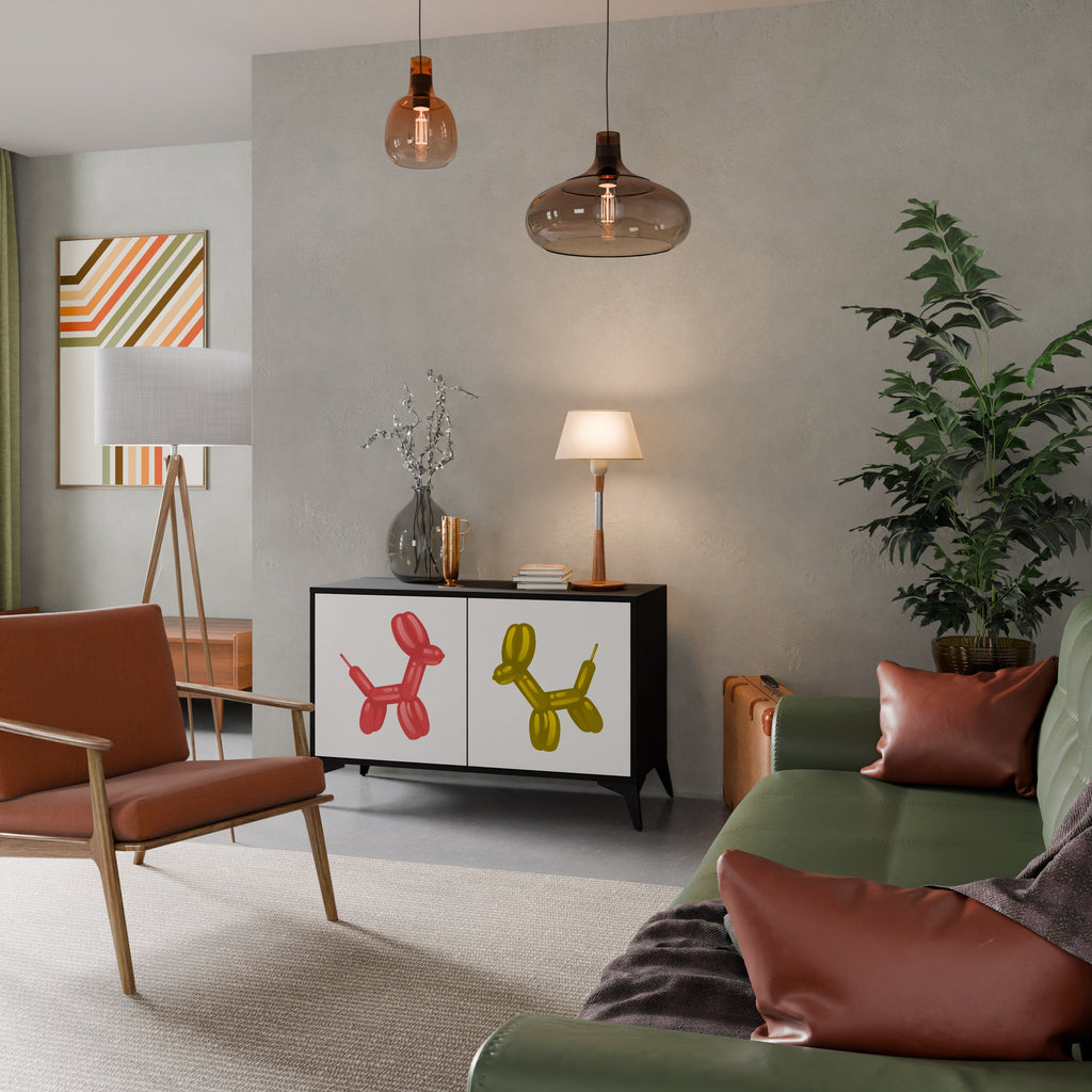 CHILDHOOD MEMORY 2-Door Sideboard in Black Finish