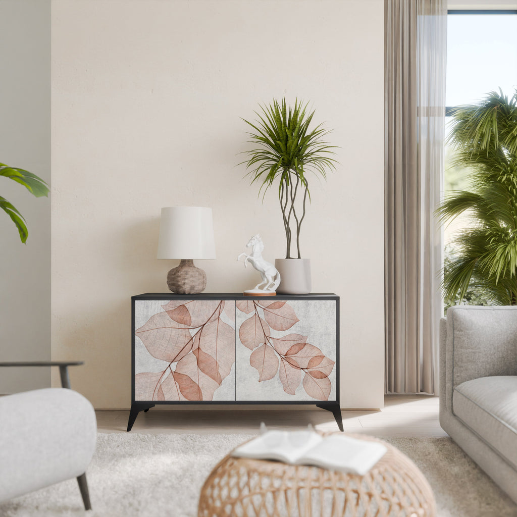 AUTUMN FRAGILITY Sideboard mit 2 Türen in Schwarz