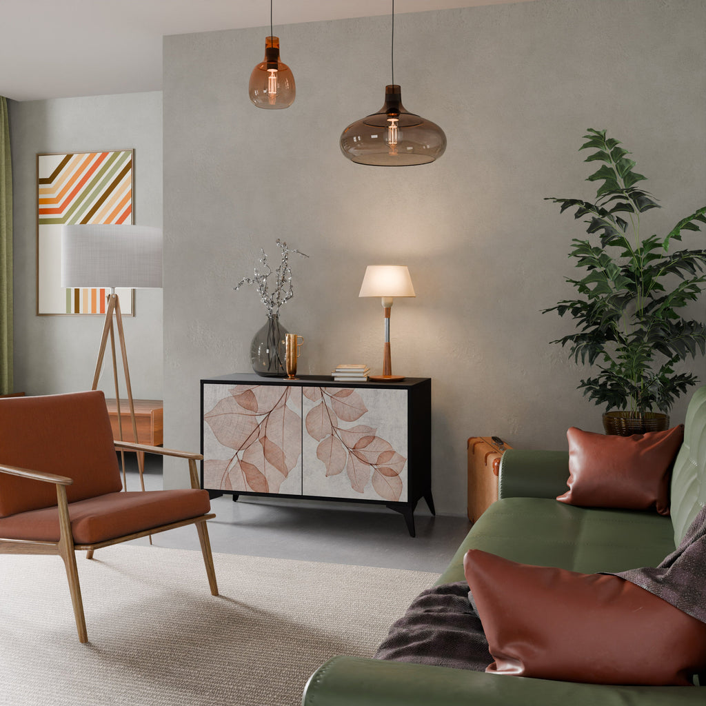 AUTUMN FRAGILITY Sideboard mit 2 Türen in Schwarz