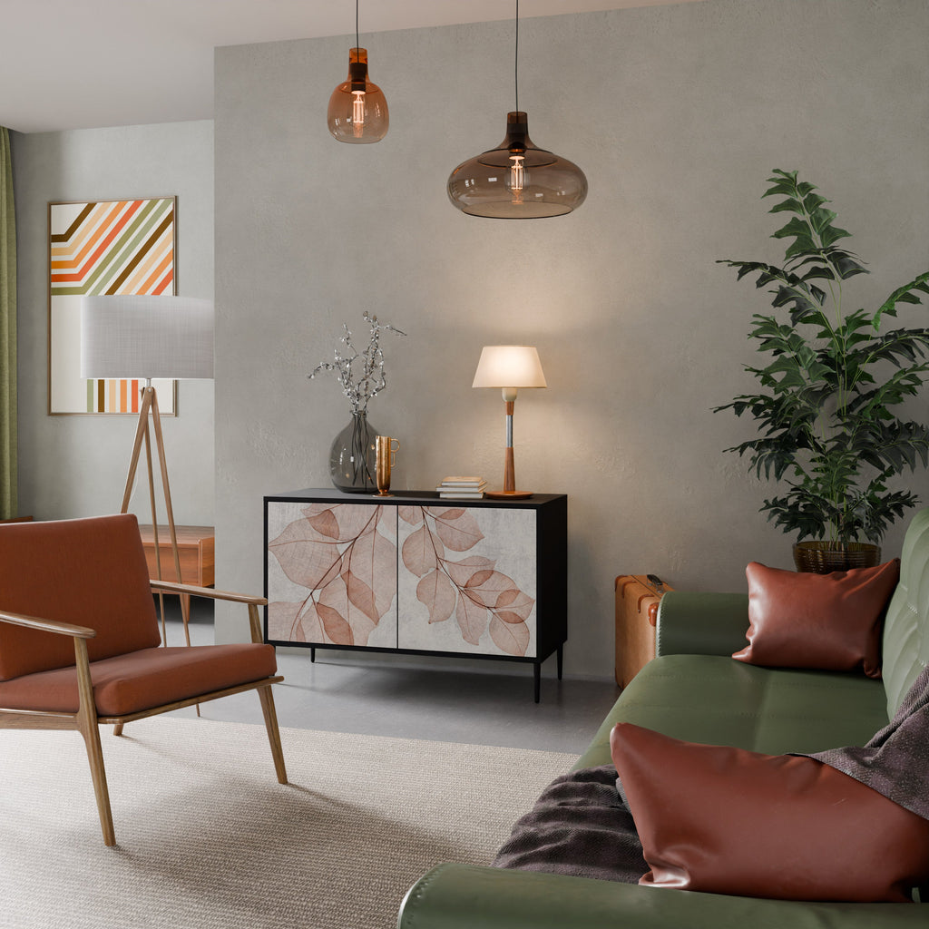 AUTUMN FRAGILITY Sideboard mit 2 Türen in Schwarz