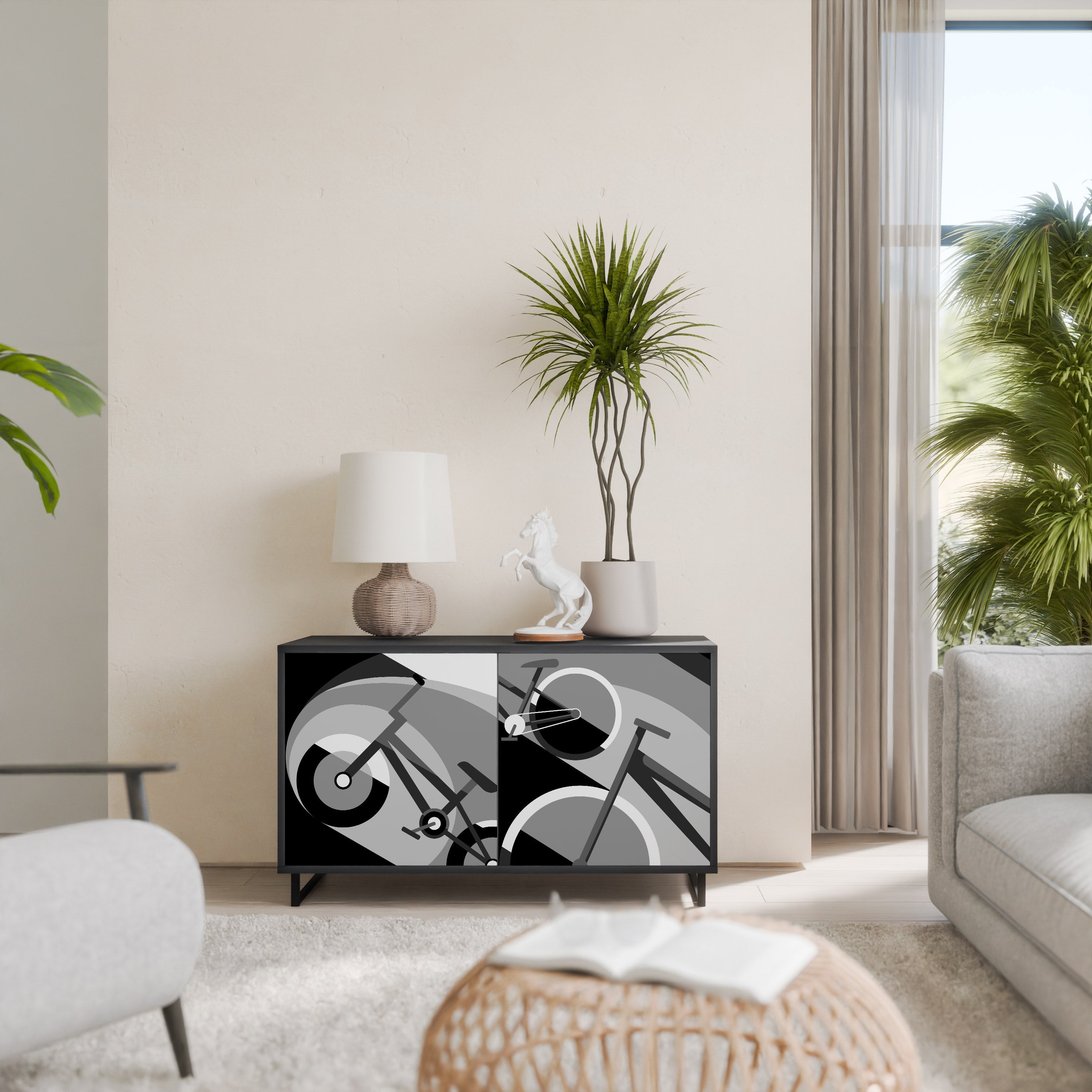 BIKE ENERGY Sideboard mit 2 Türen in Schwarz