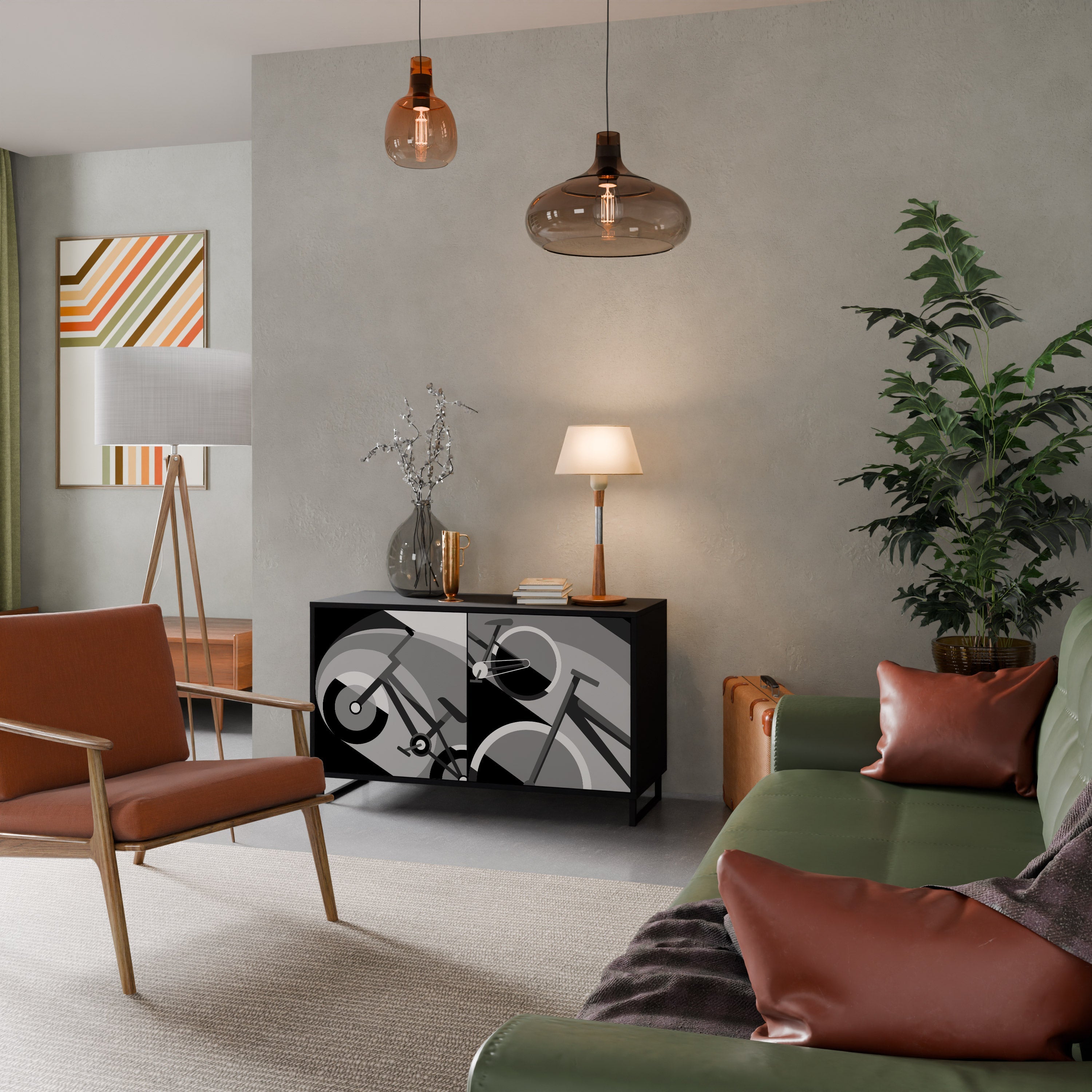 BIKE ENERGY Sideboard mit 2 Türen in Schwarz