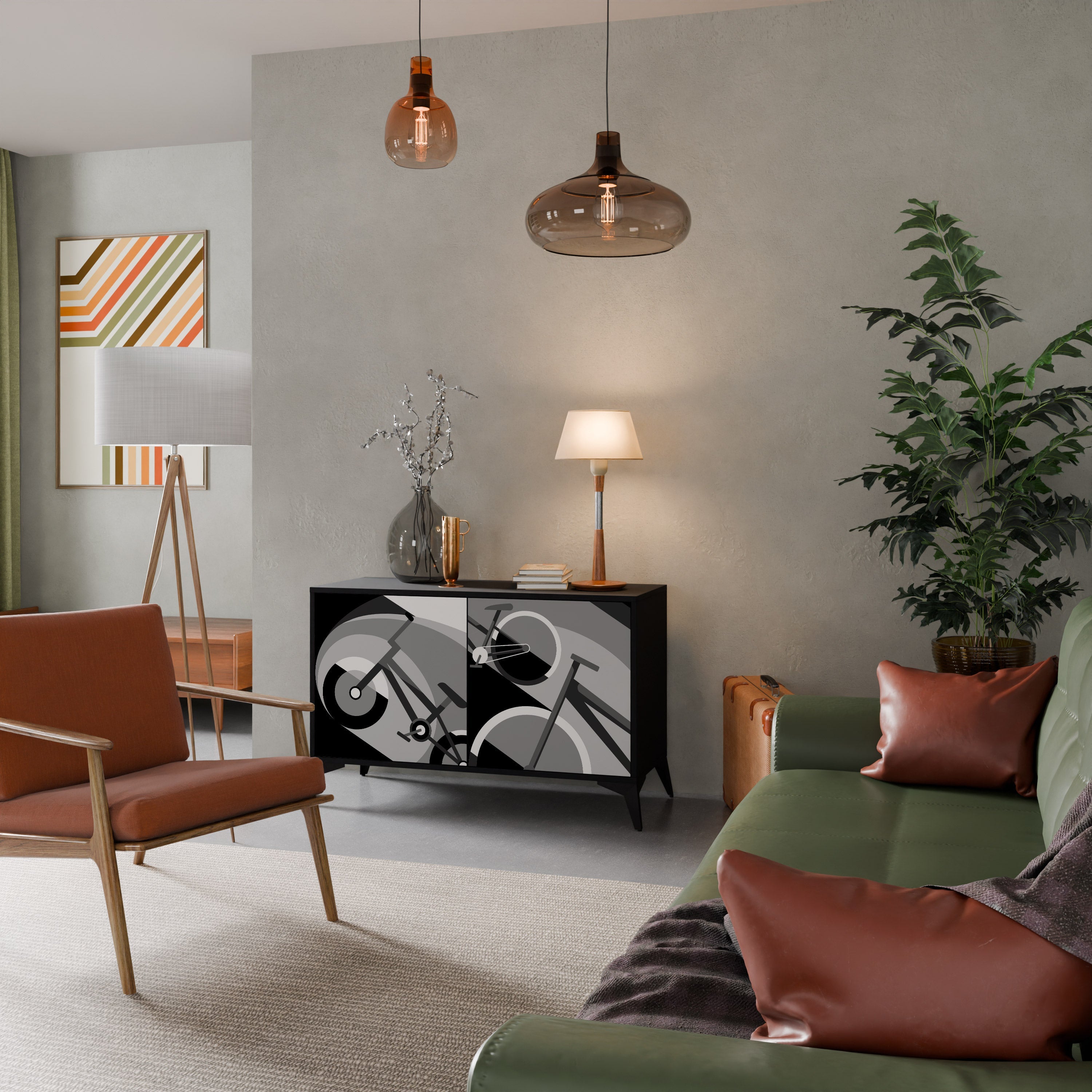 BIKE ENERGY Sideboard mit 2 Türen in Schwarz