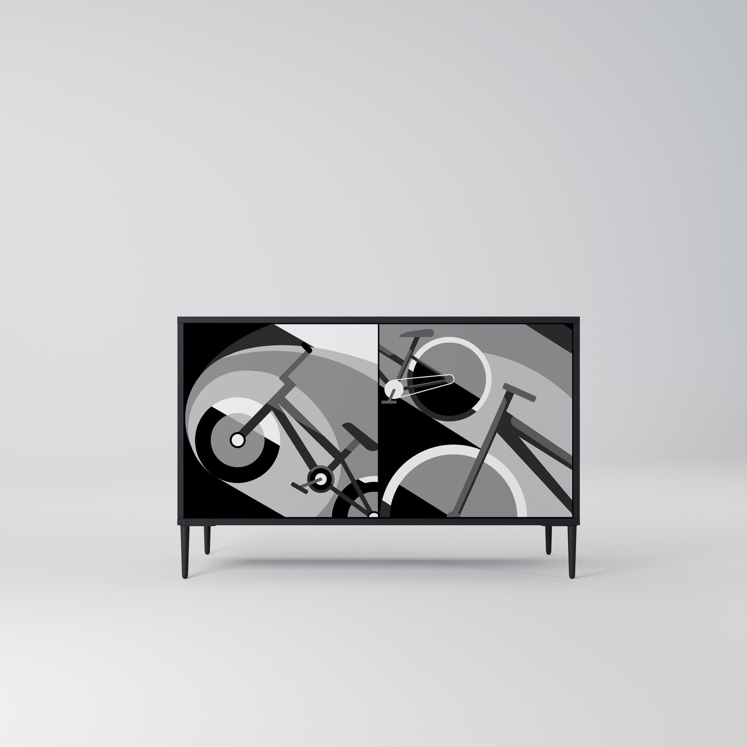 BIKE ENERGY 2-Door Sideboard in Black Finish