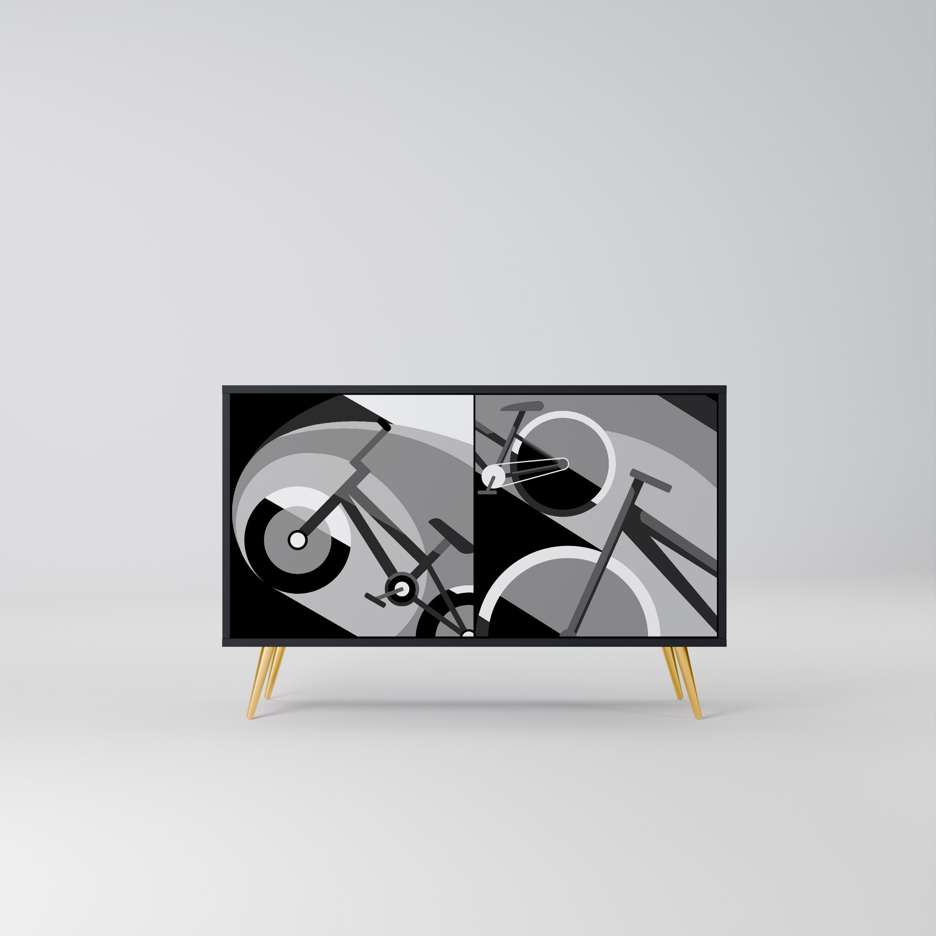 BIKE ENERGY 2-Door Sideboard in Black Finish
