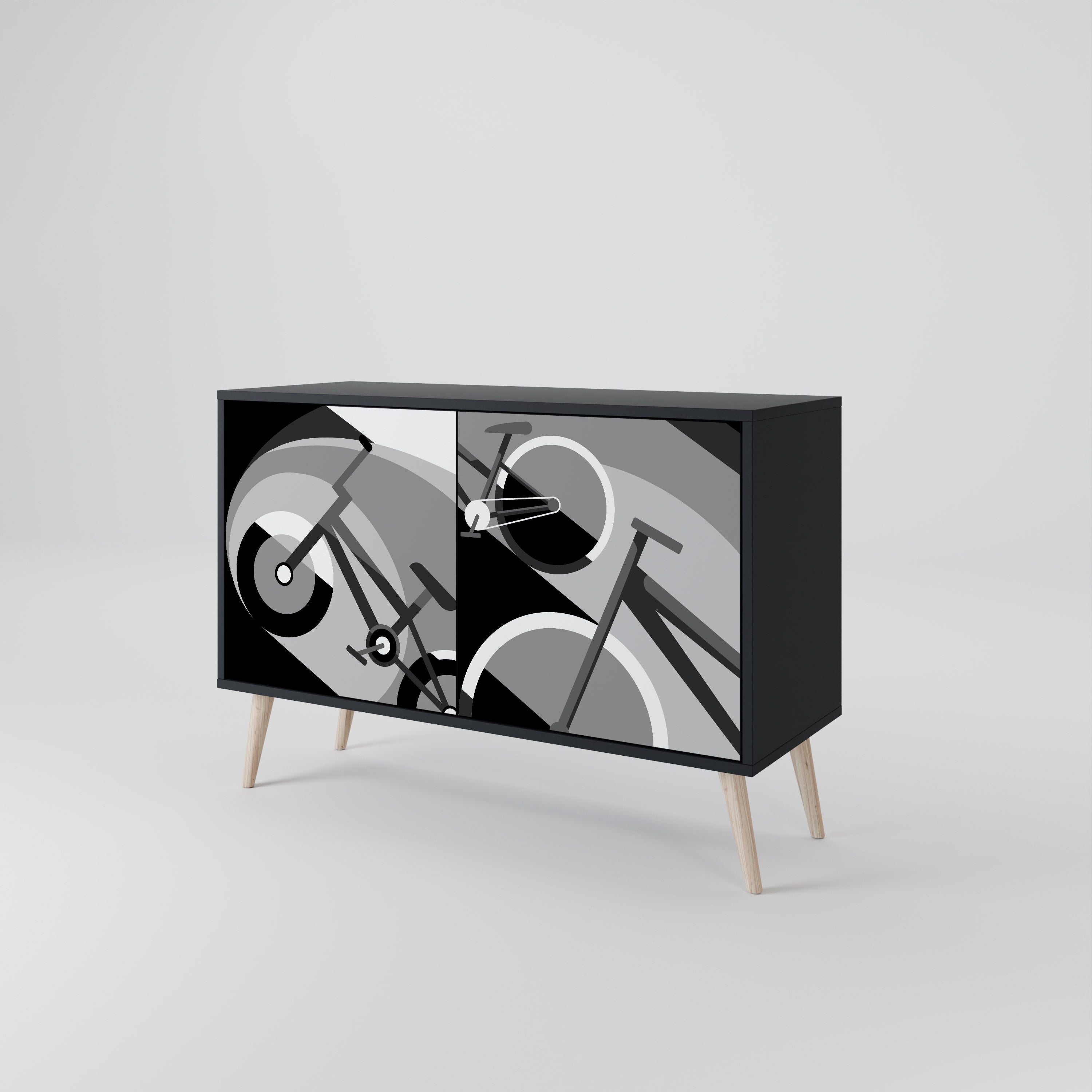 BIKE ENERGY Sideboard mit 2 Türen in Schwarz
