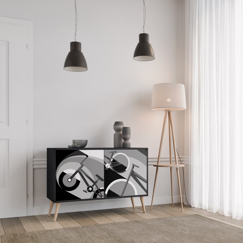 BIKE ENERGY Sideboard mit 2 Türen in Schwarz
