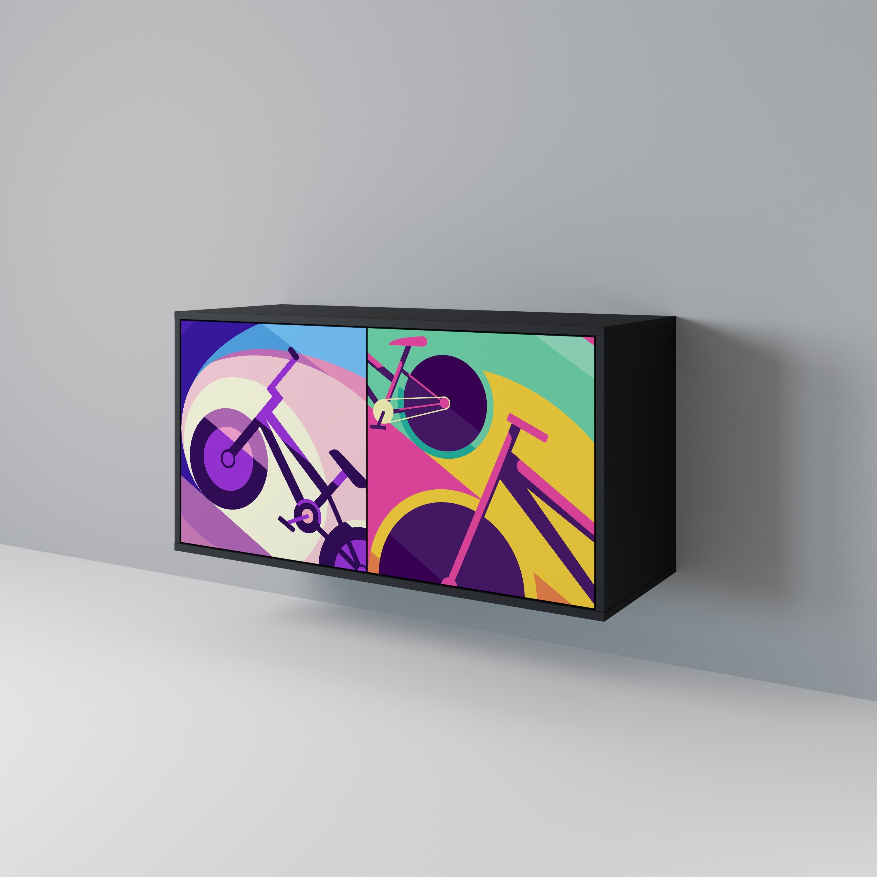 BIKE DREAMS 2-Door Sideboard in Black Finish