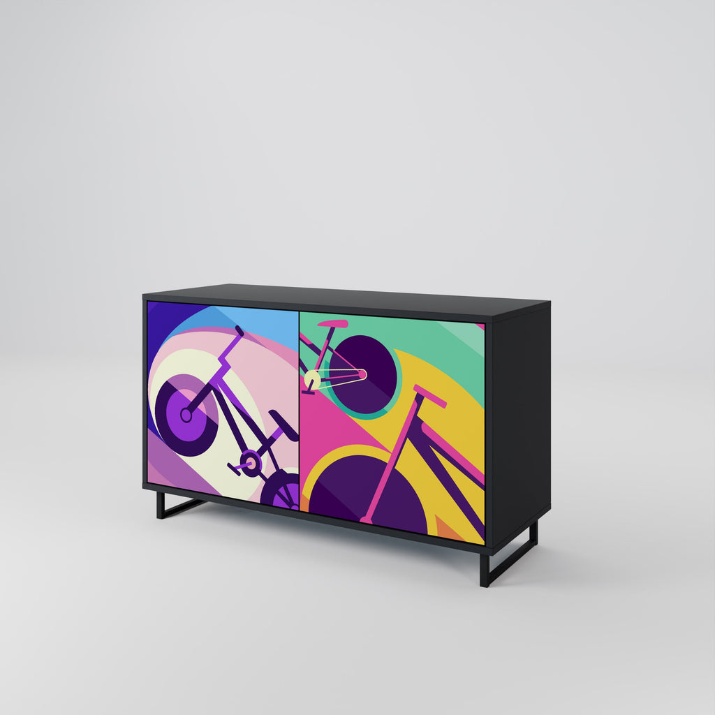 BIKE DREAMS 2-Door Sideboard in Black Finish