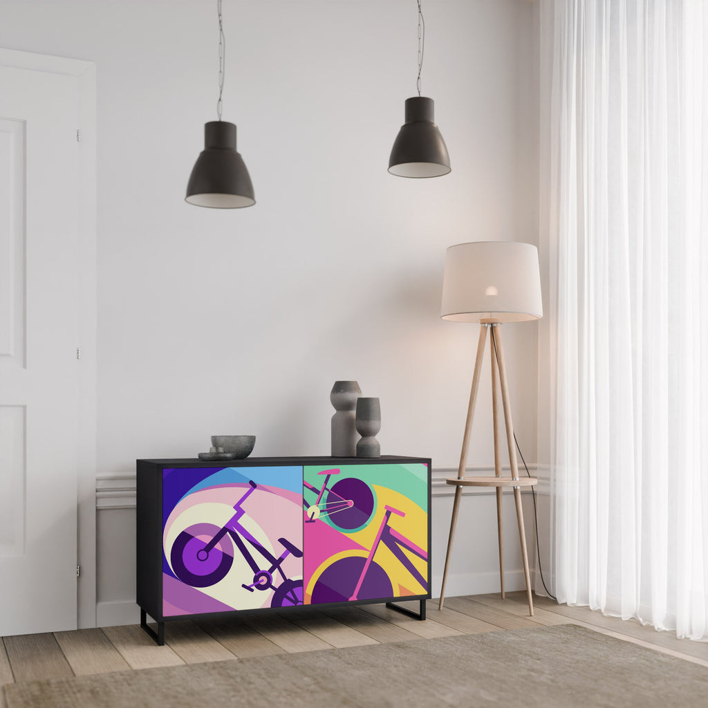 BIKE DREAMS 2-Door Sideboard in Black Finish
