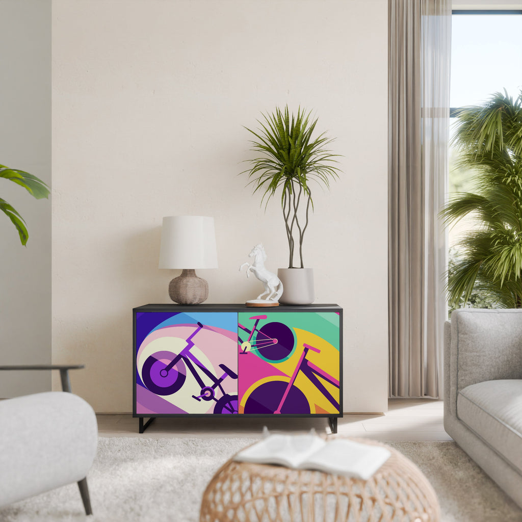 BIKE DREAMS 2-Door Sideboard in Black Finish