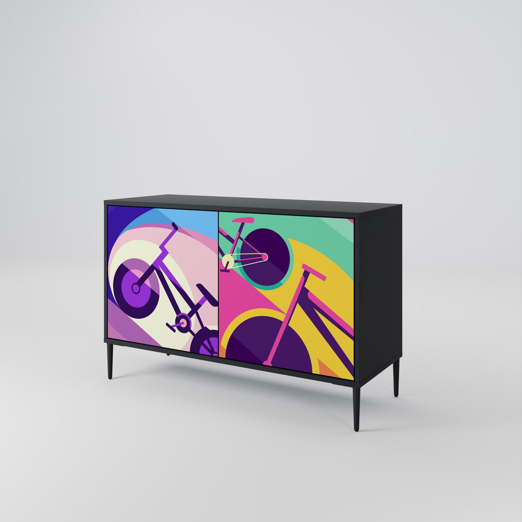 BIKE DREAMS 2-Door Sideboard in Black Finish