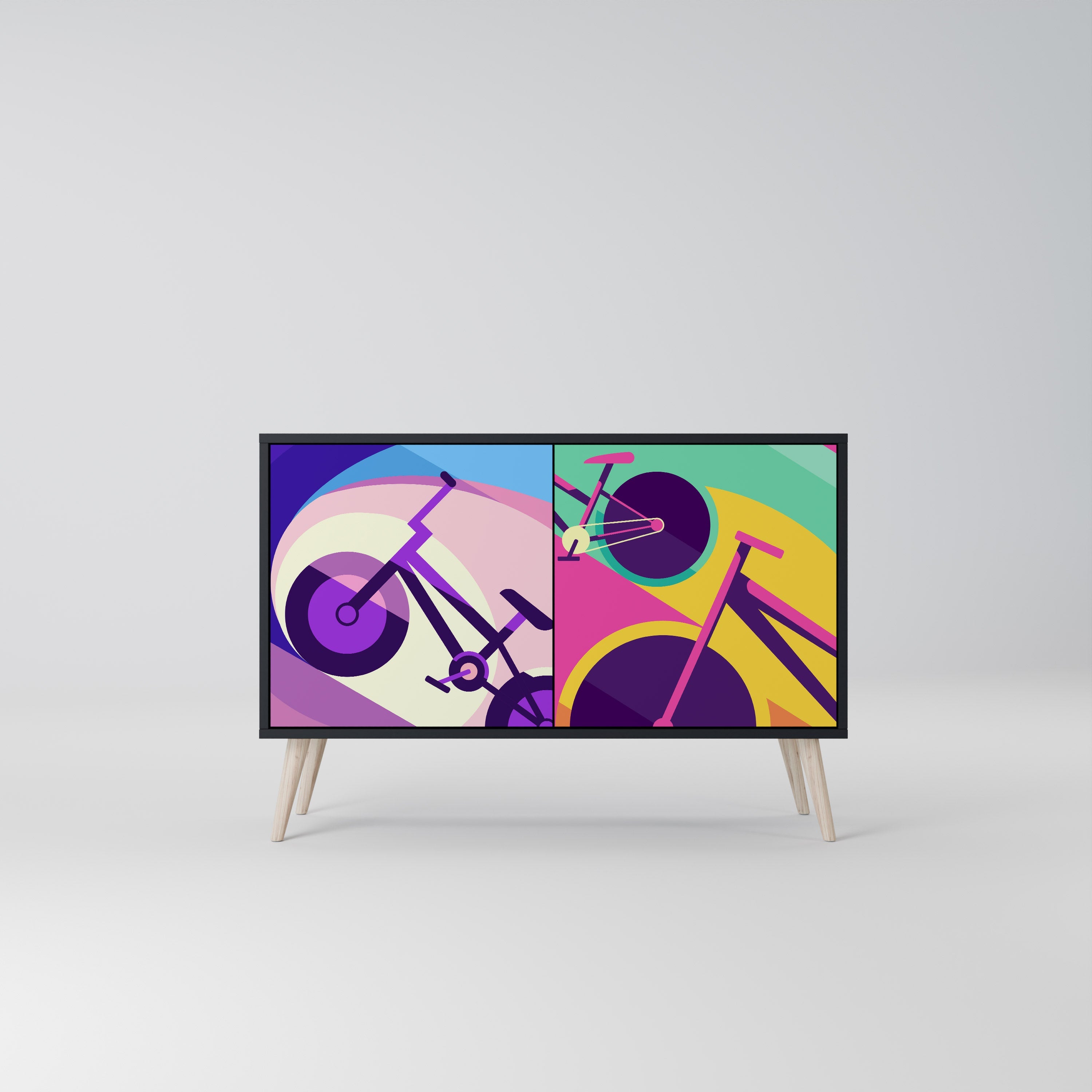 BIKE DREAMS 2-Door Sideboard in Black Finish