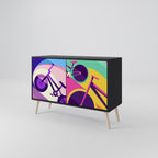 BIKE DREAMS 2-Door Sideboard in Black Finish