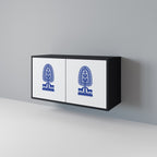 POLISH FOLK ART 2-Door Sideboard in Black Finish