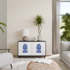 POLISH FOLK ART 2-Door Sideboard in Black Finish