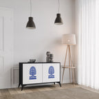 POLISH FOLK ART 2-Door Sideboard in Black Finish