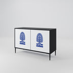 POLISH FOLK ART 2-Door Sideboard in Black Finish