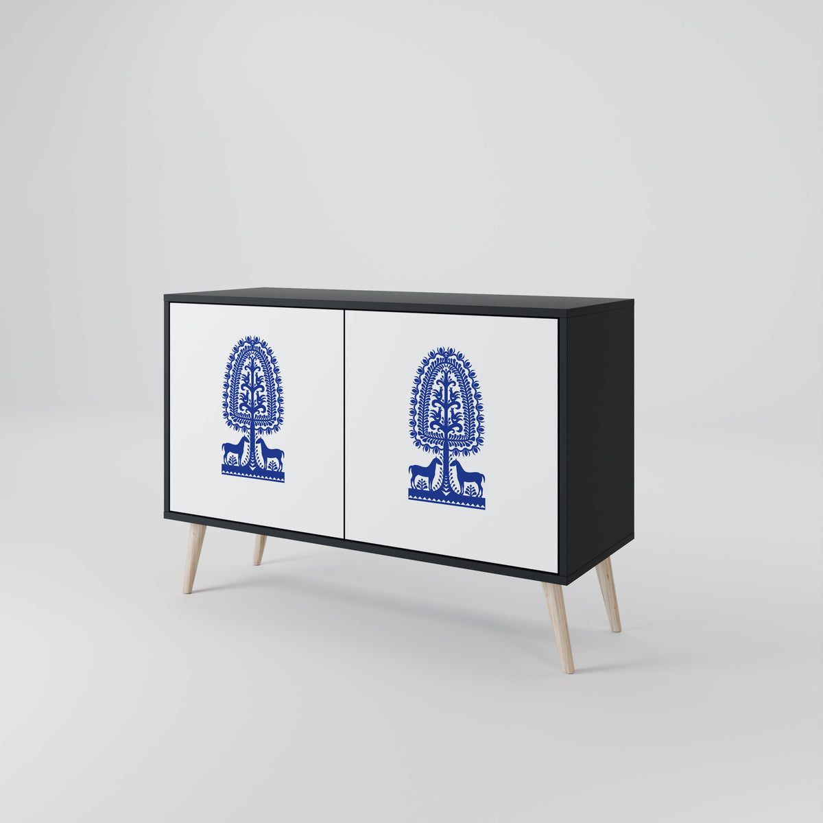 POLISH FOLK ART 2-türiges Sideboard