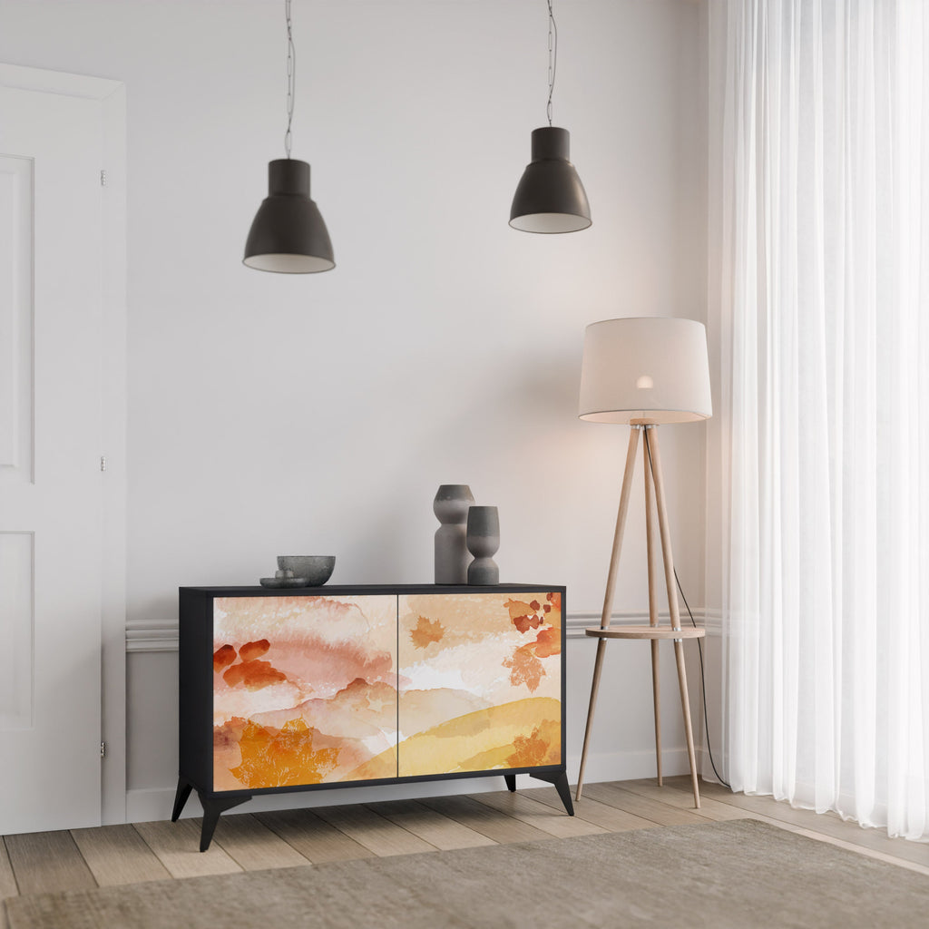 TRACES OF AUTUMN Sideboard mit 2 Türen in Schwarz