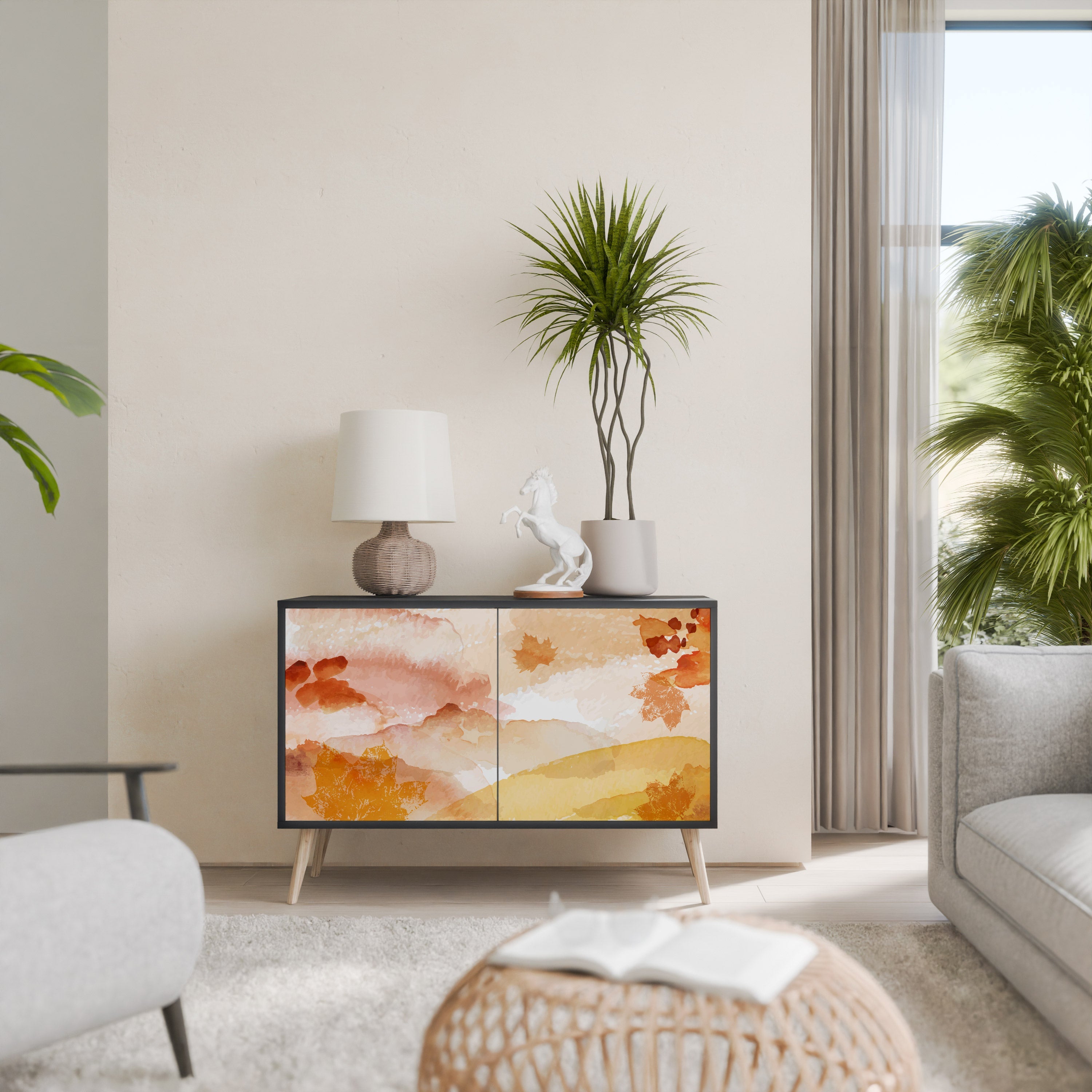 TRACES OF AUTUMN Sideboard mit 2 Türen in Schwarz