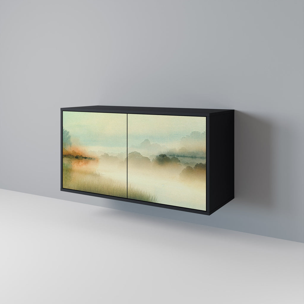 MORNING BY THE LAKE Sideboard mit 2 Türen in Schwarz