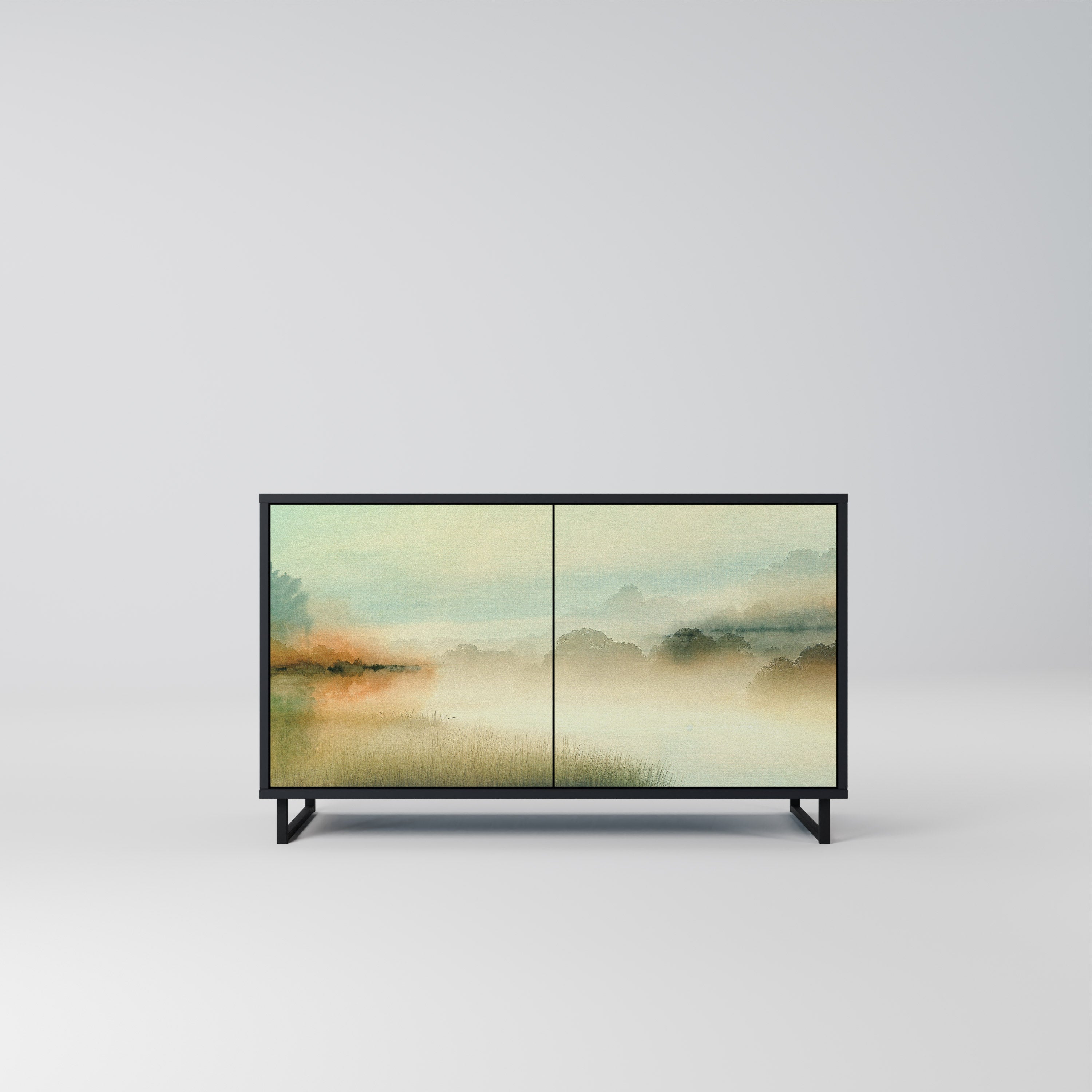 MORNING BY THE LAKE 2-Door Sideboard in Black Finish