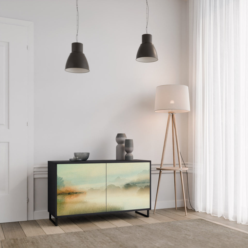 MORNING BY THE LAKE Sideboard mit 2 Türen in Schwarz