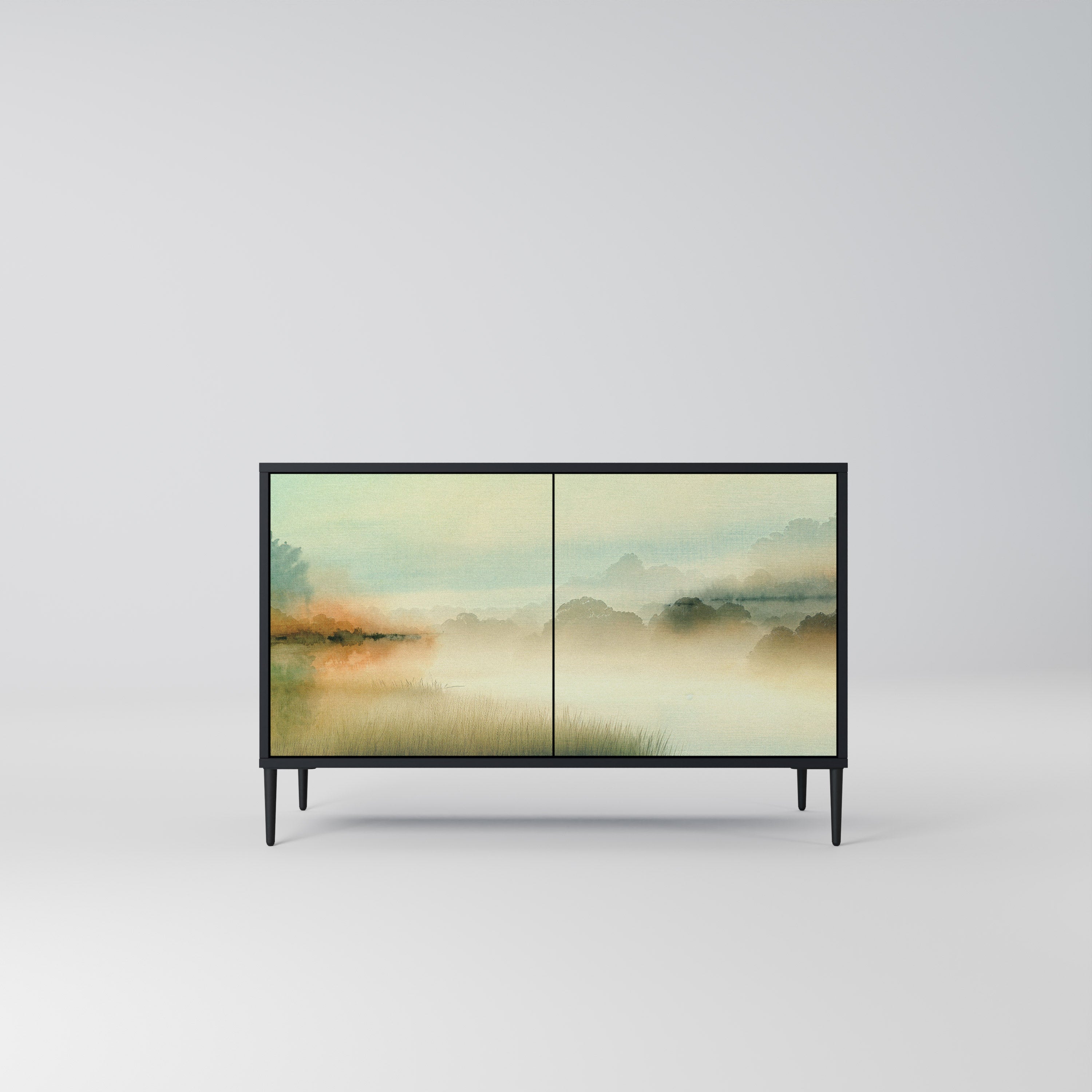 MORNING BY THE LAKE 2-Door Sideboard in Black Finish