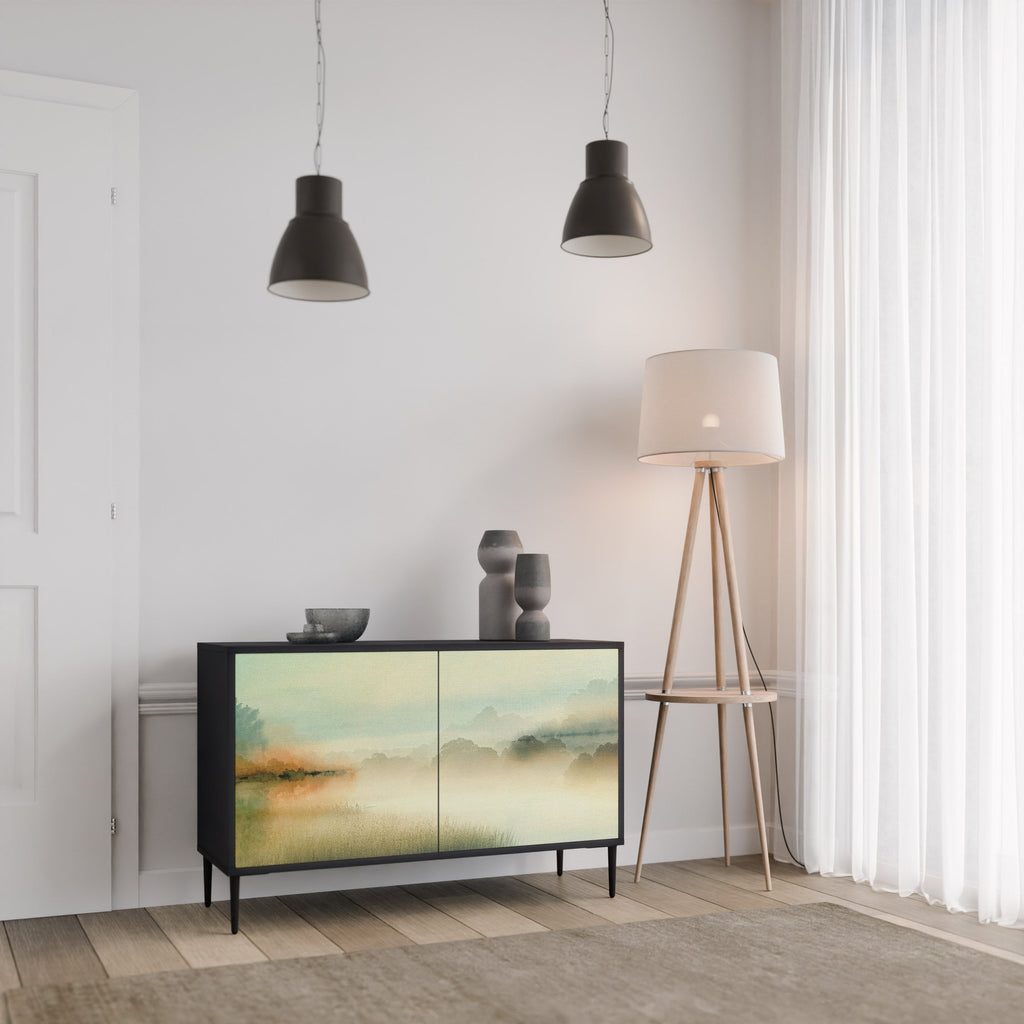 MORNING BY THE LAKE Sideboard mit 2 Türen in Schwarz