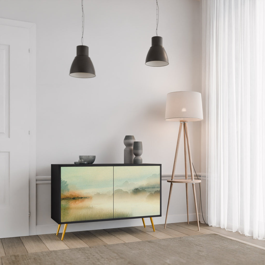 MORNING BY THE LAKE Sideboard mit 2 Türen in Schwarz