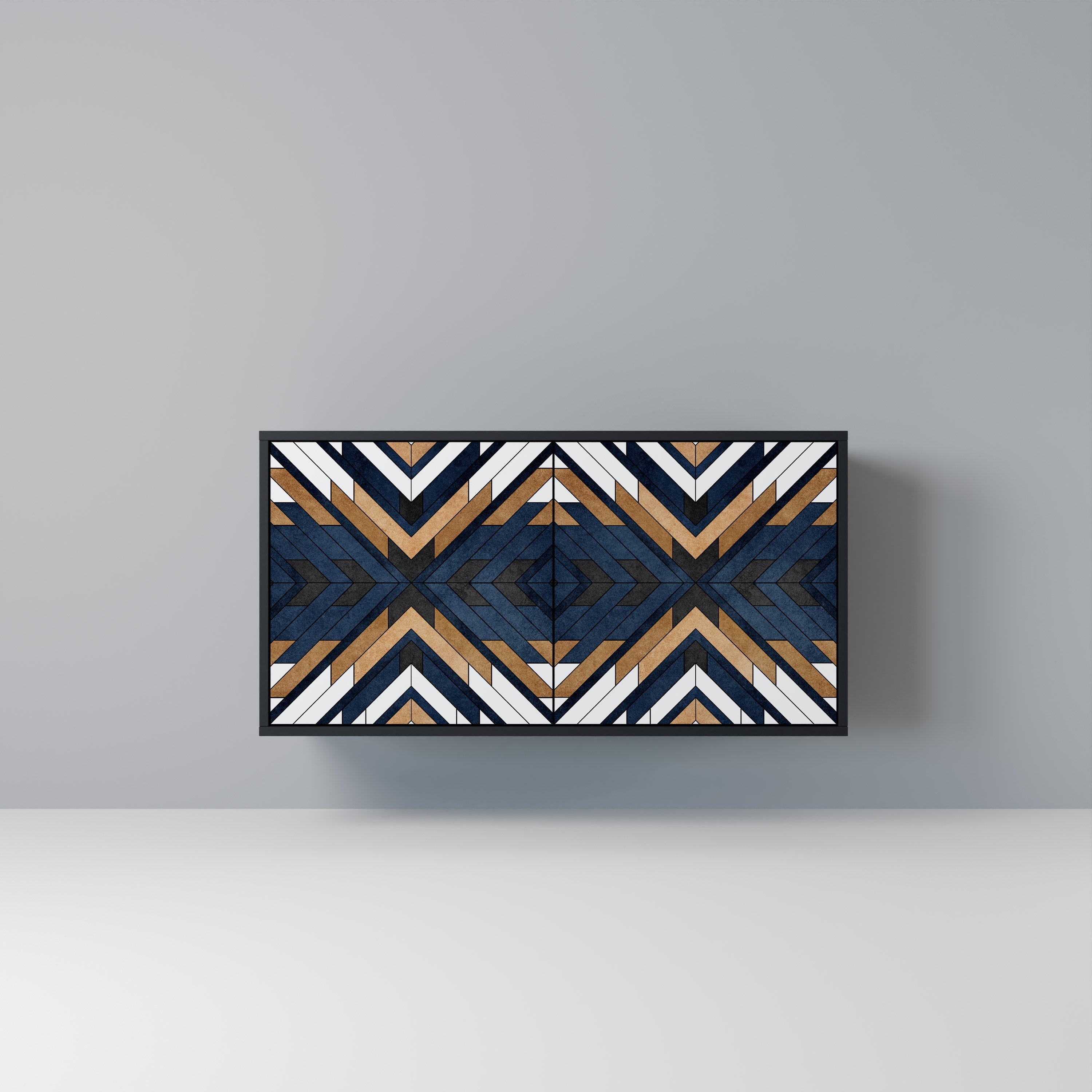 ARTFUL GEOMETRY Sideboard mit 2 Türen in Schwarz