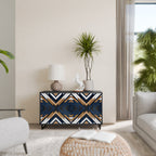 ARTFUL GEOMETRY Sideboard mit 2 Türen in Schwarz