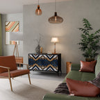 ARTFUL GEOMETRY Sideboard mit 2 Türen in Schwarz