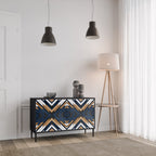 ARTFUL GEOMETRY Sideboard mit 2 Türen in Schwarz