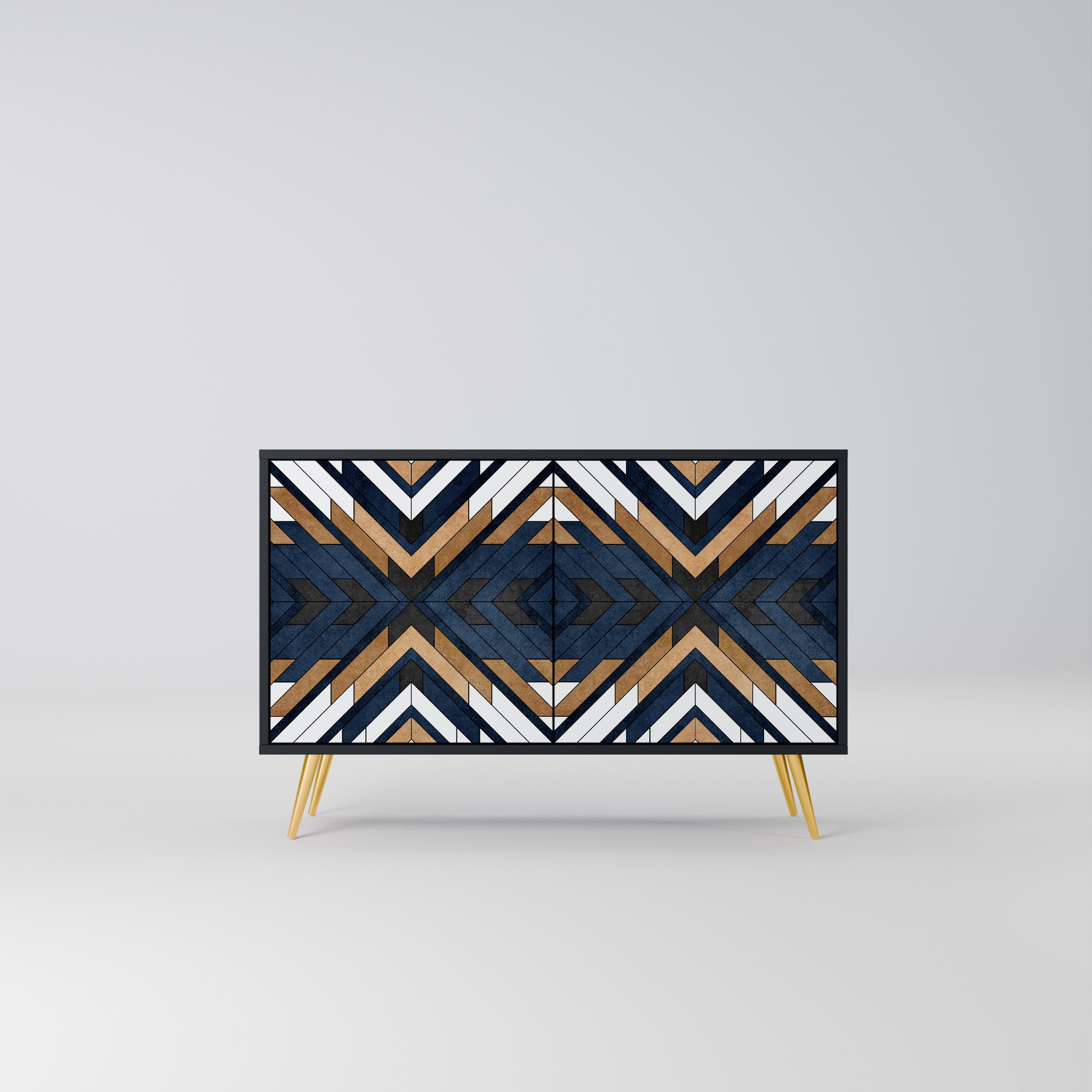 ARTFUL GEOMETRY Sideboard mit 2 Türen in Schwarz