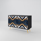 ARTFUL GEOMETRY Sideboard mit 2 Türen in Schwarz
