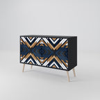 ARTFUL GEOMETRY Sideboard mit 2 Türen in Schwarz