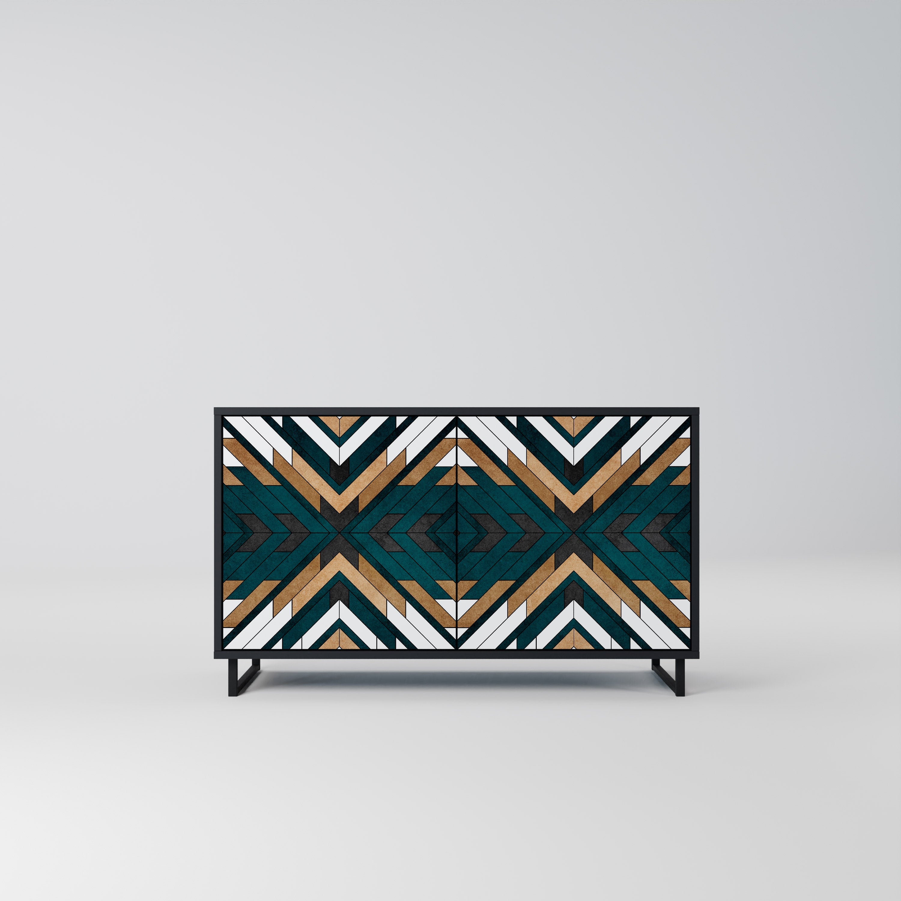ARTISTIC GEOMETRY Sideboard mit 2 Türen in Schwarz