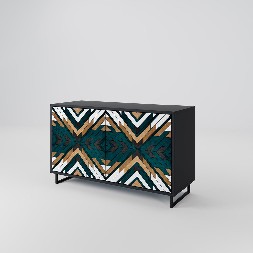 ARTISTIC GEOMETRY Sideboard mit 2 Türen in Schwarz
