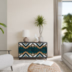 ARTISTIC GEOMETRY Sideboard mit 2 Türen in Schwarz