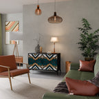 ARTISTIC GEOMETRY Sideboard mit 2 Türen in Schwarz