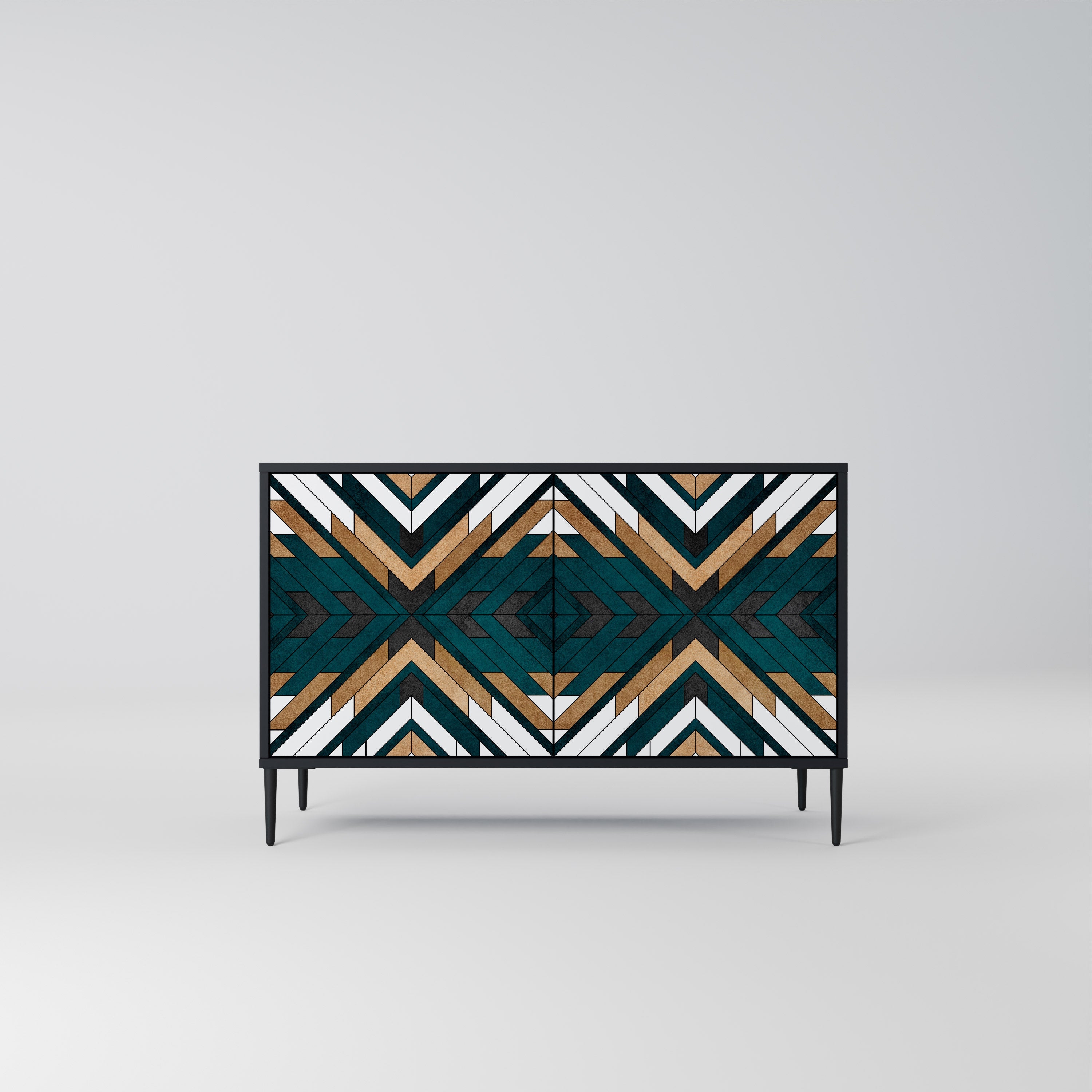 ARTISTIC GEOMETRY Sideboard mit 2 Türen in Schwarz