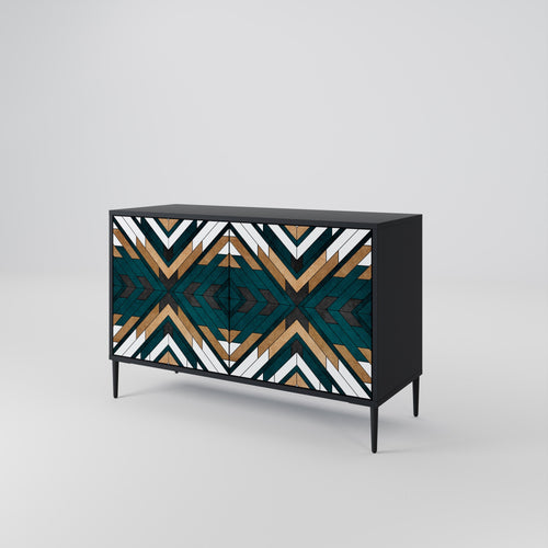 ARTISTIC GEOMETRY Sideboard mit 2 Türen in Schwarz